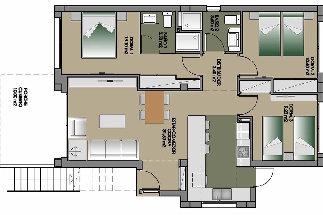 apartamento planta baja en San Miguel de Salinas en venta, superficie 92 m², estado first owner, 3 dormitorios, 2 banos, piscina, ref.: HA-SMN-205-A01-2
