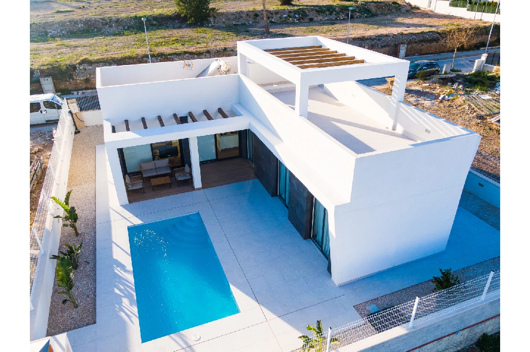 villa en Polop(Alberca de Polop) en venta, superficie 100 m², ano de construccion 2019, estado first owner, parcela 400 m², 3 dormitorios, 2 banos, piscina, ref.: GC-1120-3