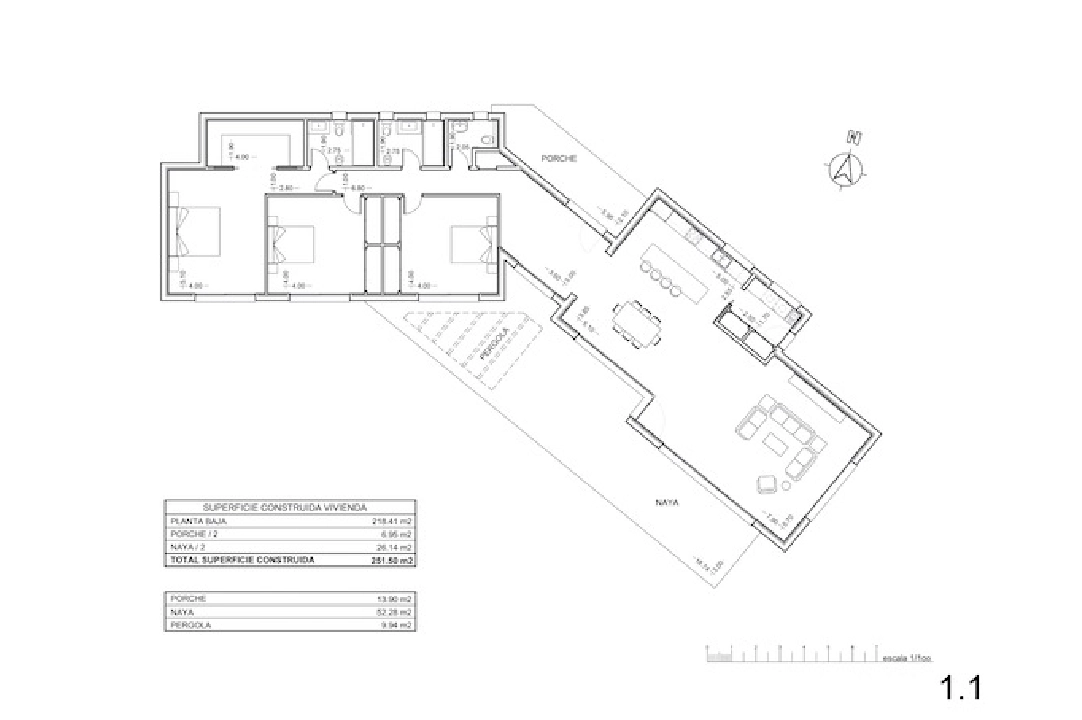 villa en Moraira en venta, superficie 251 m², aire acondicionado, parcela 1030 m², 3 dormitorios, 2 banos, piscina, ref.: CA-H-1351-AMB-5