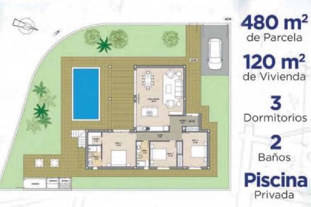 villa en Polop(Lomas del Sol) en venta, parcela 480 m², 3 dormitorios, 2 banos, ref.: BP-3436POL-6