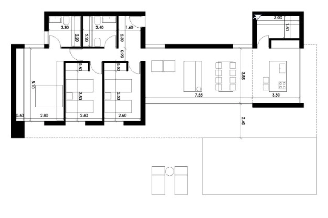 villa en Denia(Santa lucia) en venta, superficie 165 m², aire acondicionado, parcela 1167 m², 3 dormitorios, 2 banos, ref.: BP-3493DEN-4