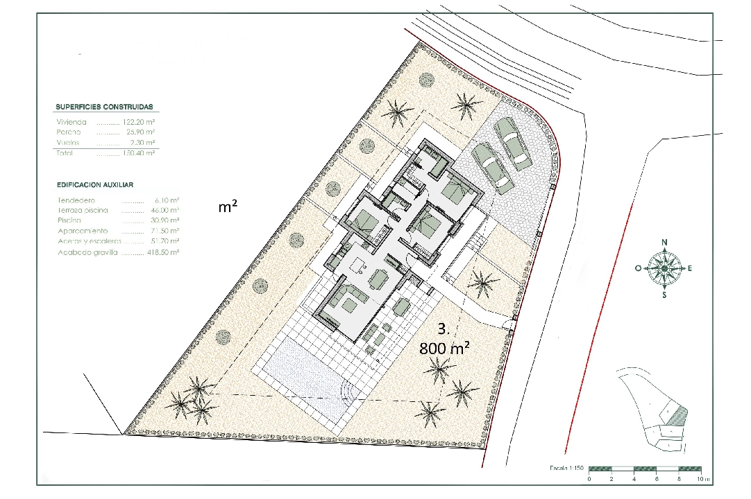 villa en Benissa en venta, superficie 150 m², ano de construccion 2022, aire acondicionado, parcela 800 m², 3 dormitorios, 2 banos, piscina, ref.: BI-BE.H-863-4