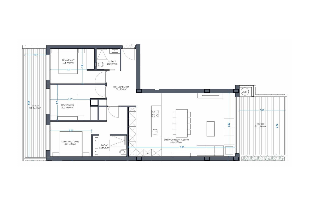 apartamento en la planta superior en Orihuela Costa en venta, superficie 152 m², estado first owner, aire acondicionado, 3 dormitorios, 2 banos, piscina, ref.: HA-OCN-161-A02-7