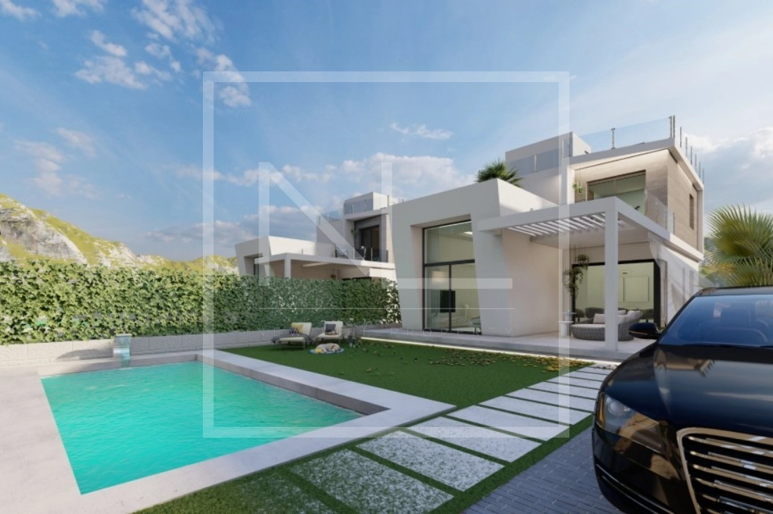 villa en Finestrat en venta, superficie 163 m², ano de construccion 2024, + calefaccion central, aire acondicionado, parcela 393 m², 3 dormitorios, 3 banos, piscina, ref.: NL-NLD1470-14