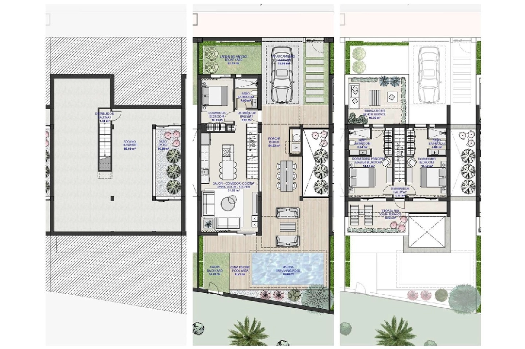 villa en Los Alcazares en venta, superficie 300 m², estado first owner, parcela 202 m², 3 dormitorios, 3 banos, piscina, ref.: HA-LAN-421-E01-9