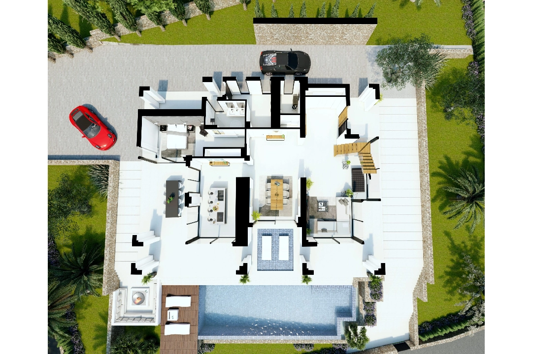 villa en Benissa(Benissa Costa) en venta, superficie 574 m², aire acondicionado, parcela 1372 m², 4 dormitorios, 4 banos, ref.: BP-7015BEN-25