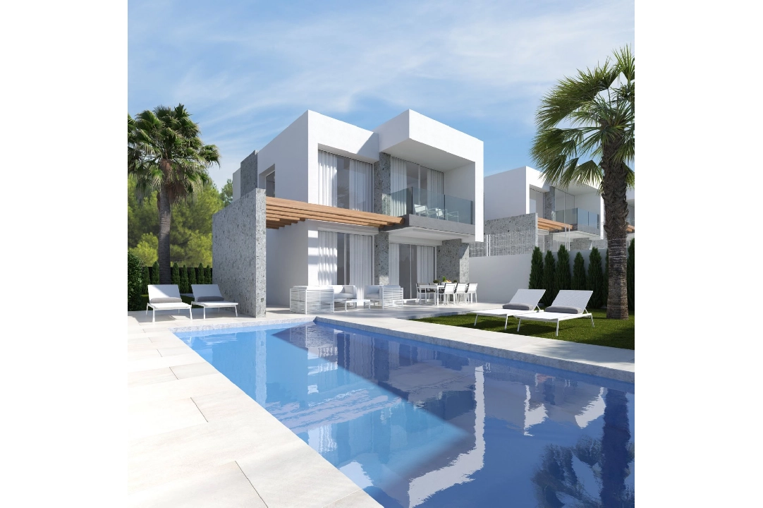 villa en Finestrat(Finestrat) en venta, superficie 130 m², aire acondicionado, parcela 416 m², 3 dormitorios, 3 banos, piscina, ref.: AM-1022DA-3700-1