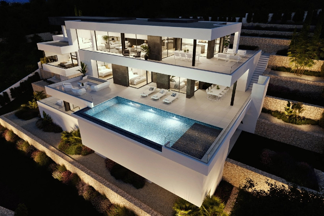 villa en Cumbre del Sol(Residencial Plus Jazmines) en venta, superficie 440 m², parcela 1877 m², 3 dormitorios, 5 banos, piscina, ref.: VA-AJ044-1