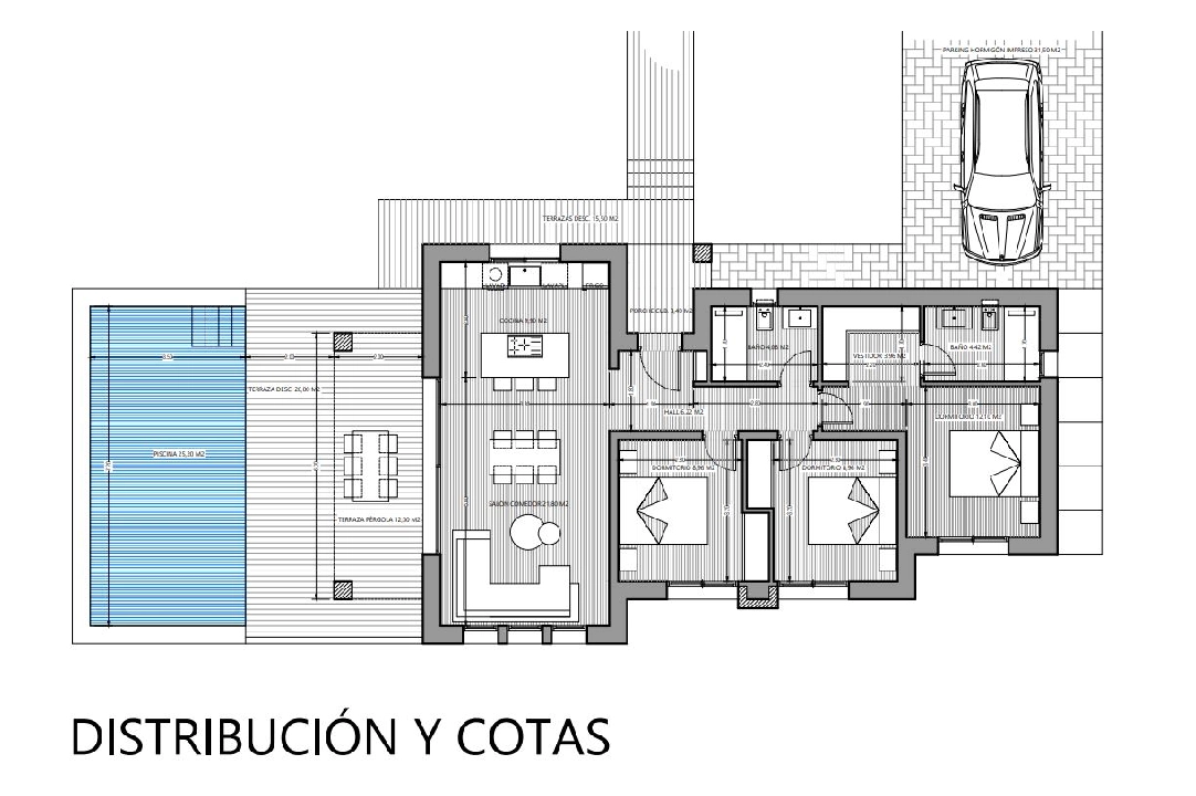 villa en Denia(Marquesa 4) en venta, superficie 120 m², ano de construccion 2025, estado mint, + calefaccion central, aire acondicionado, parcela 1085 m², 3 dormitorios, 2 banos, piscina, ref.: UM-UV-HEBE-17