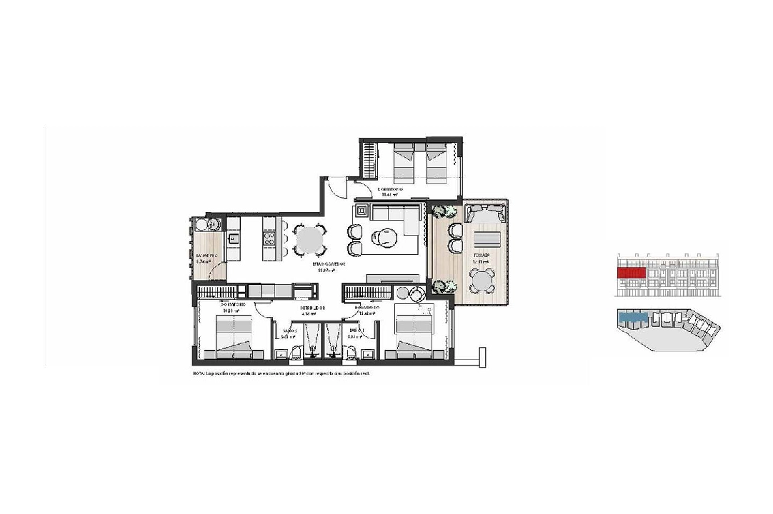 apartamento en la planta superior en Los Alcazares en venta, superficie 125 m², estado first owner, 3 dormitorios, 2 banos, piscina, ref.: HA-LAN-450-A02-8
